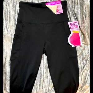 Black Gym workout leggings pants with pockets